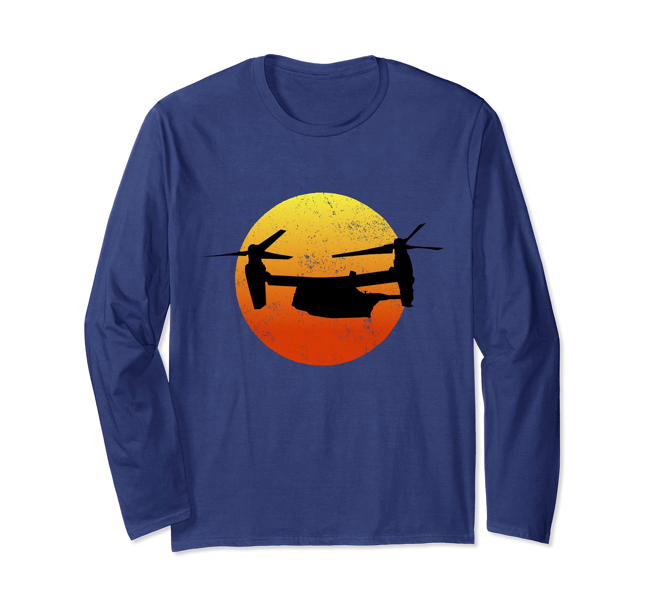 V22 Osprey Silhouette Sunset Military Helicopter V22 Long Sleeve T-Shirt