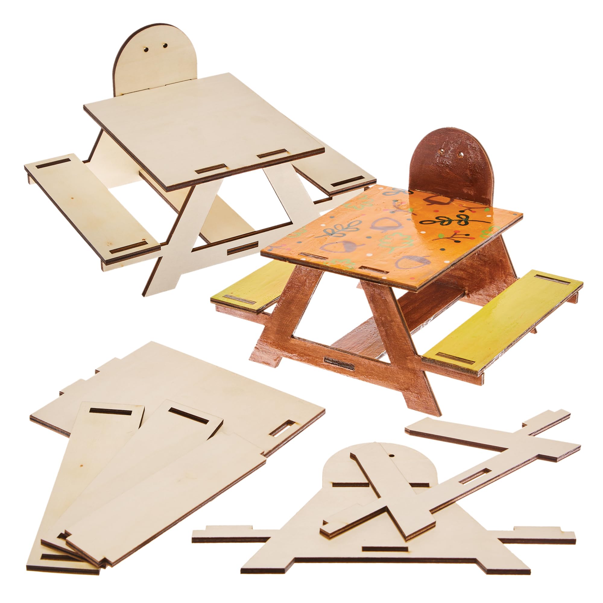 Baker Ross FX647 Squirrel Feeder Wooden Picnic Table Kit - 1 kit, Garden Crafts and Animal Feeder for Kids to Make