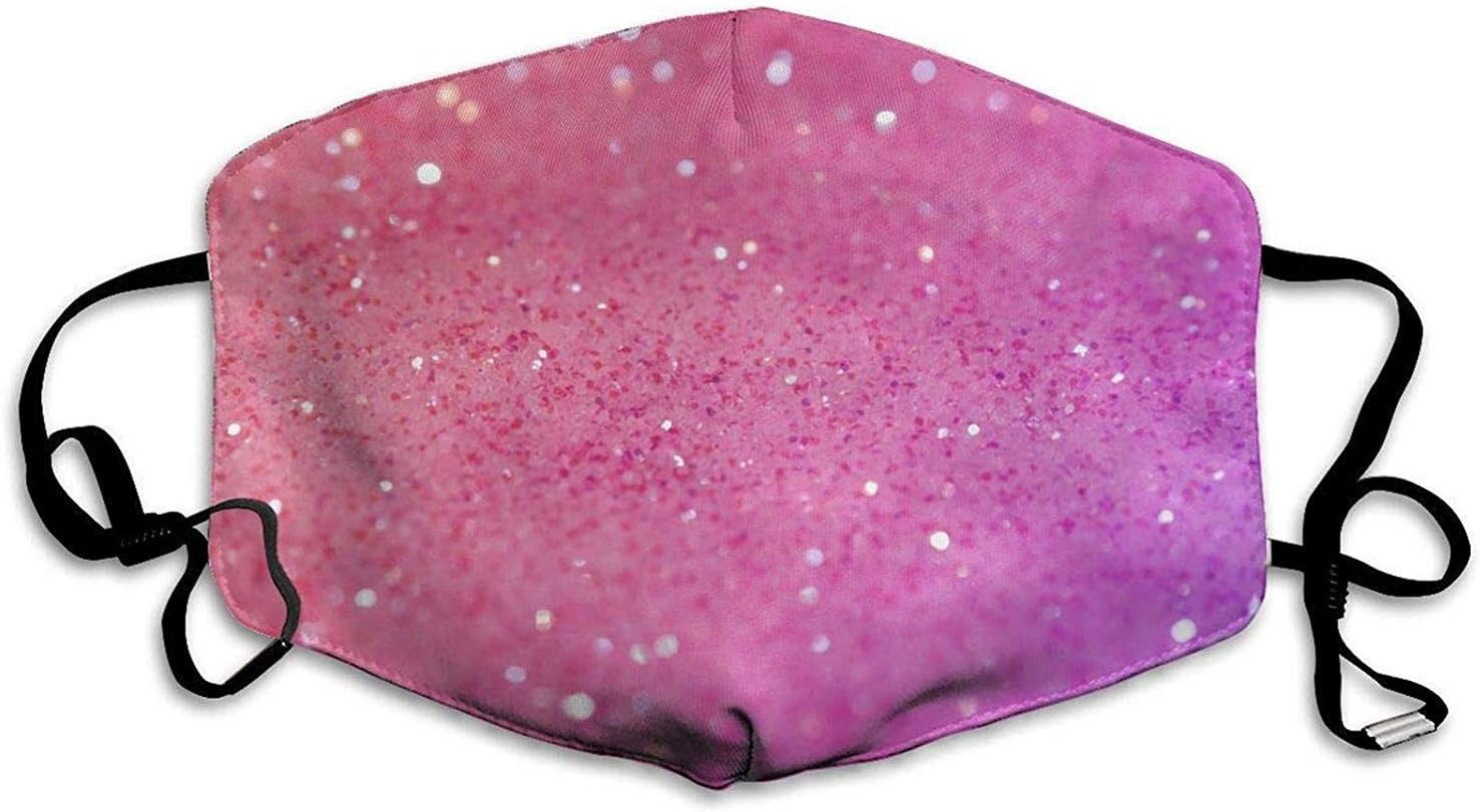 Fashion Outdoor Reusable Mouth Mask, Face Masks with Design, Dust Mask Pink Glitter Pattern Outdoor Mouth Mask Anti Dust Mouth Mask for Man Woman