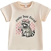 Toddler Baby Girl T-Shirt Summer Tops Letter Graphic Print Short Sleeve Crew Neck Tee Kids Cute Clothes