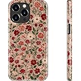 Goodon for iPhone 15 Pro Max Case - Wireless Charging - Dual-Layer Hard Shell & Silicone Cover - Protective Phone Case with Cute Wildflower Designs for Women - Dainty Floral Pattern