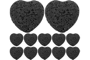 DRESSOOS 20pcs Essential Oil Diffuser Stones - 0.8 Inch Heart-Shaped Lava Rock Aromatherapy Diffuser - Reusable Fragrance Sto