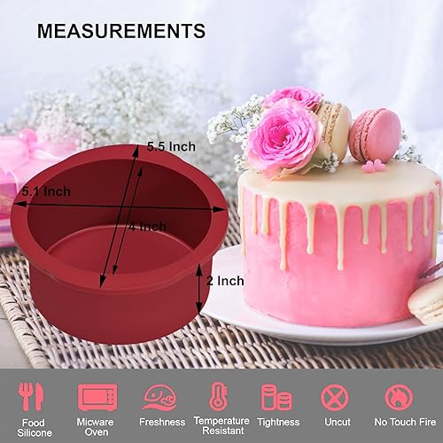 Nalchios Inch Silicone Round Cake Pans Set of 4, Non-stick Easy