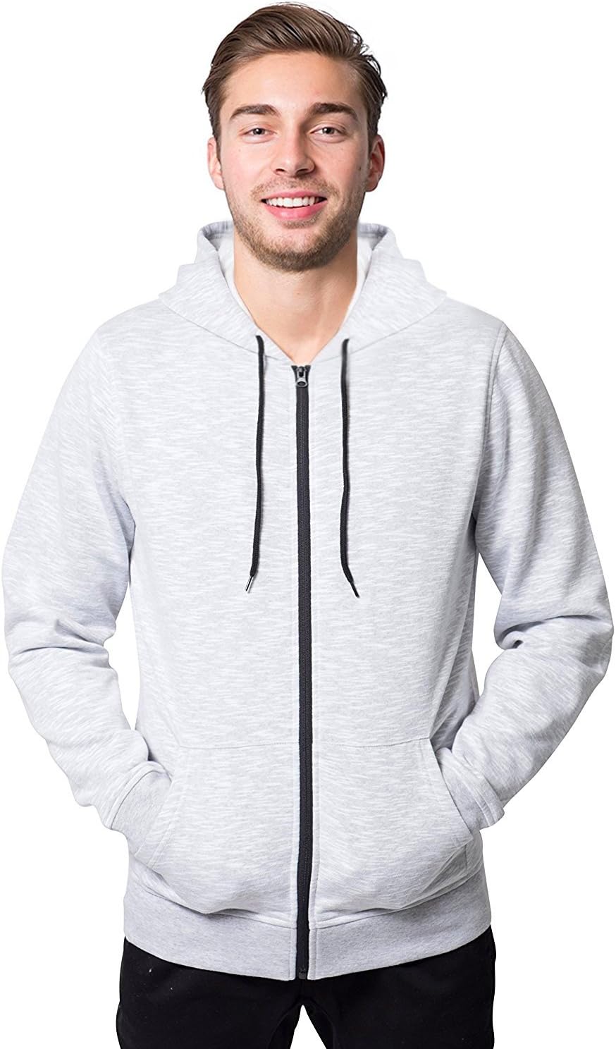 Brooklyn Athletics Men's Fleece Hoodie Full Zip Active Hooded Sweatshirt