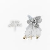 evelay Silver Holly Bells Merry Christmas Cake Topper Set Party Decorations view 3