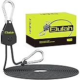 Elufah 12-Pack 1/8" Adjustable Rope Hanger, Heavy-Duty Ratchet Tie Down Strap with Reinforced Metal Gear, 10 FT Length, 75 lbs Capacity for Grow Lights, Hanging Plants, and General Tie-Downs