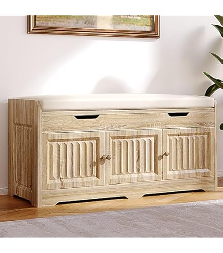 GGFHH Shoe Bench Rack 2 Tier Shoe Organizer With Padded Cushion Seat - View #8