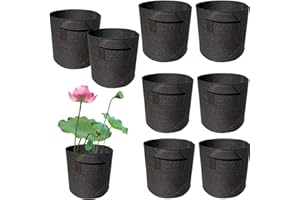 OZIO 8Pack Lily Plant Pots for Pond, Thickened Nonwoven Plant Fabric Pots with Handles, Durable Breathe Reusable Fabric Plant Bags for Aquatic Plants, Potato, Carrot, Onion, Flower