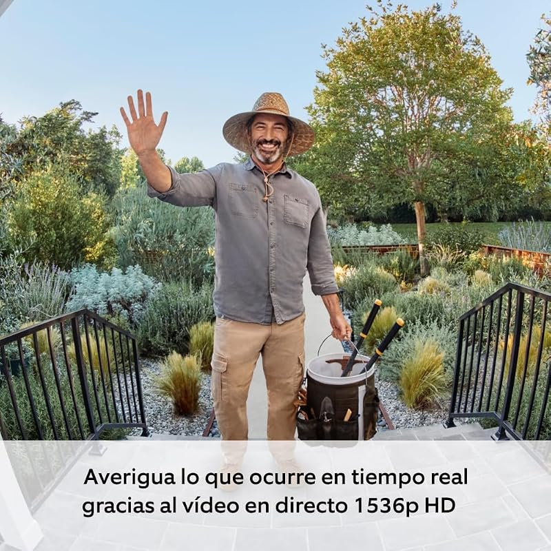 Campainha de Vídeo Plus com Bateria (Última Geração) | Campainha de Vídeo Bateria Plus | Campainha de vídeo sem fios com câmara HD 1536p, bateria recarregável | Fácil de instalar sozinho (5 min.)