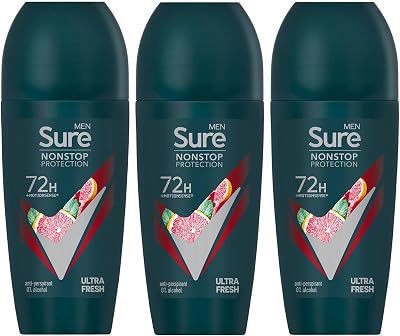Sure Ultra Fresh Men Antiperspirant Deodorant Roll On 50ml Pack of 3 72H