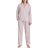 Latuza Women's Cotton Striped Pajamas Set Long Sleeve Button Down Pjs