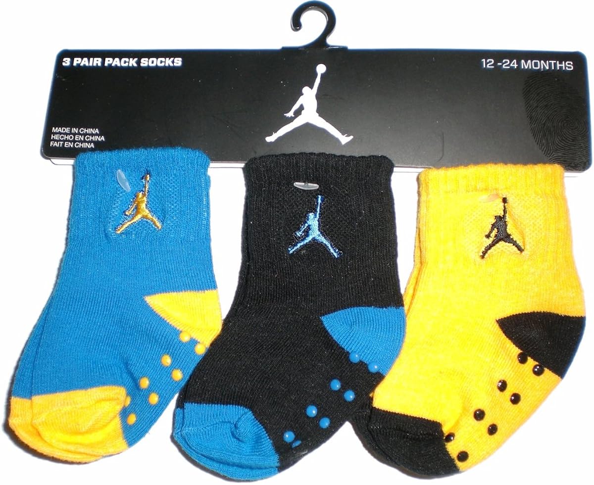 Nike Air Jordan Newborn Baby Socks, 3 PAIRS, Size 1224