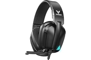 Vakedy HW11 Gaming Headset for PS4 PS5 Xbox Series X/PC/Switch Gaming Headphones with Noise Canceling Microphone,Computer Headset with 3.5mm Audio Jack,Folding Design(Black)
