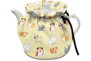 Mintulipy Cute Dogs Tea Cozy Dust Proof Teapot Cover with Insulation Pad to Keep Tea Warm, Kitchen Home Decor, for Mom Kettle Quilt Breakfast Warmer Home Decor