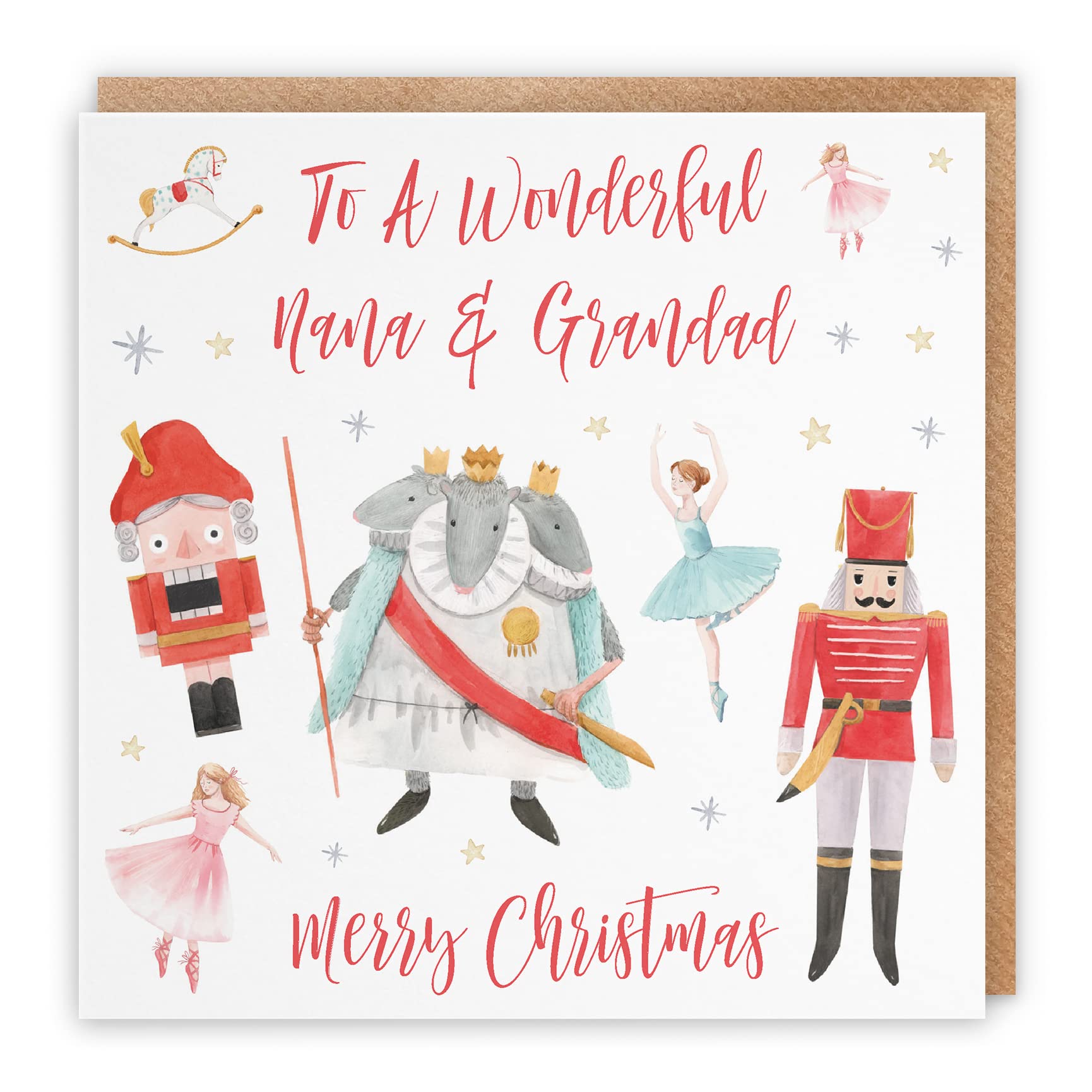 Hunts England - Nana And Grandad Christmas Card - To A Wonderful Nana & Grandad - Merry Christmas - Nutcracker Collection - Fun Xmas Card