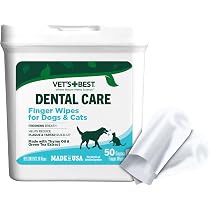 Amazon.com : Vet's Best Dental Care Finger Wipes - Reduces Plaque ...