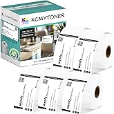 KCMYTONER Labelwriter 30374 Business/Appointment Cards 2 x 3 1/2 Labels Stock White Non-Adhesive Compatible for DYMO LW Printers, [5 Rolls, 300 Label/Roll]