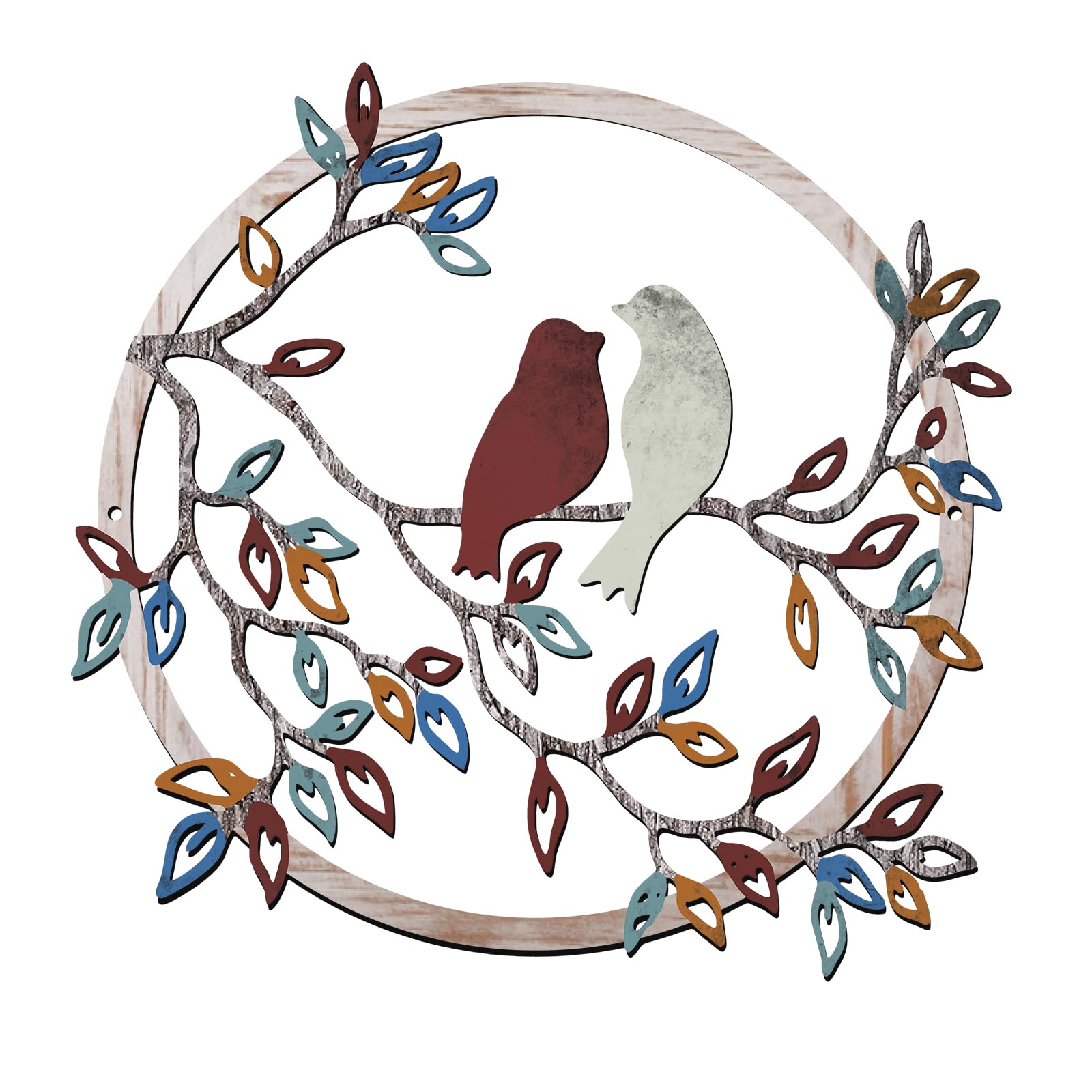 Ferraycle Metal Wall Art Bird on Tree Branch Silhouette Bird Art Decor ...