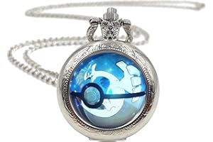 Joyplancraft Anime Monsters Glass Dome Pocket Watch Eevee Evolutios Cartton Watch Necklace