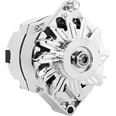 Chrome 1-Wire Alternator for GM Chevy 350 10SI SBC BBC Self-Exciting 100A | Show-Quality Finish,More Power For Fans,Stereos,Lights &amp; Efi &ndash; No Idle Dim, Replaces 7127-SECN100A, ADR0335-C 400-12395