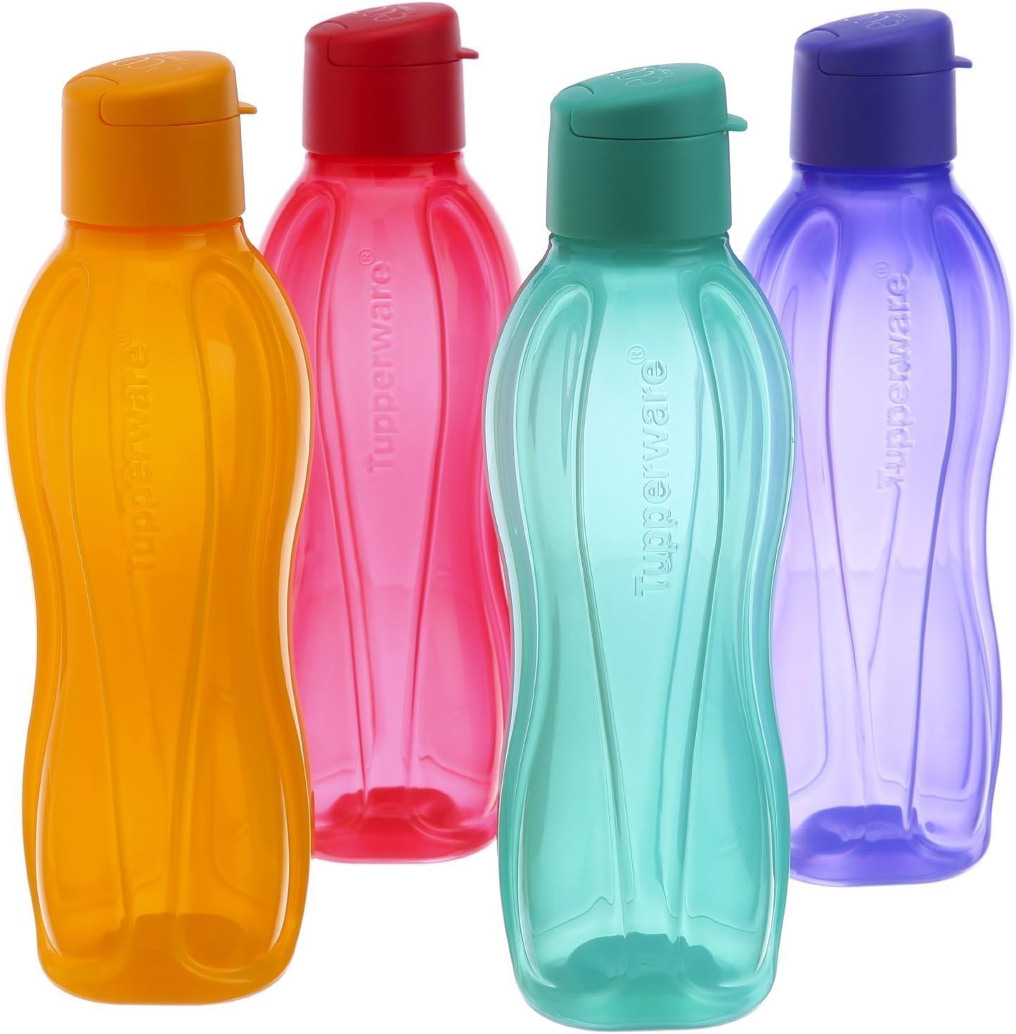 Set 4 Borracce 500ml Borraccia Tupperware Eco Sports Aquasafe - Flip Top, 500 Ml, Confezione Da 4 Pezzi - Colorate E Pratiche Tupperware Aquasafe 4 Pezzi