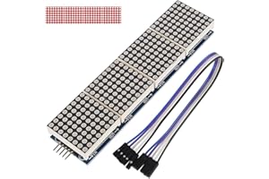 DIITAO MAX7219 32x8 Dot Matrix Module 4 in 1 LED Display Modules for Arduino for Raspberry Pi Microcontroller (Red Light,5 Pin Wire)
