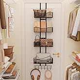 Dmevkic Purse Organizer Over The Door,Adjustable Durable Metal Purse Holder Handbag Purse Organizer for Closet with 5 Hooks Medium