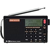 SIHUADON R108 Radio AM FM SW LW AirBand DSP Full Band Portable Stereo Radio Battery Operated with Headphones Jack Antenna Jac