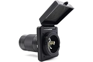 Veepeak 50 Amp Shore Power Inlet NEMA SS2-50P 125V/250V Twist Locking Power Plug RV Outlet Receptacle for Marine Boat Trailer Camper Shed, Screws Included, ETL Listed