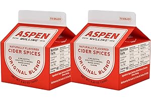 Aspen Mulling Cider Spices Original Blend. Cinnamon, Nutmeg, & Clove. Holiday Mulling Spice Mix for Spiced Cider, Mulled Red Wine, & Festive Winter Beverage Mix. 5.65 oz. (Pack of 2)