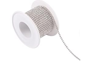 Ornaland 10 Yards Crystal Rhinestone Close Chain Trimming Claw Chain 2mm for DIY Jewelry Crafts Wedding Birthday Party Decoration