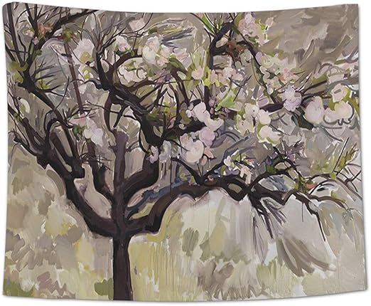 Tapiz Para Colgar En La Pared Diseno De Flores De Madera De Perro