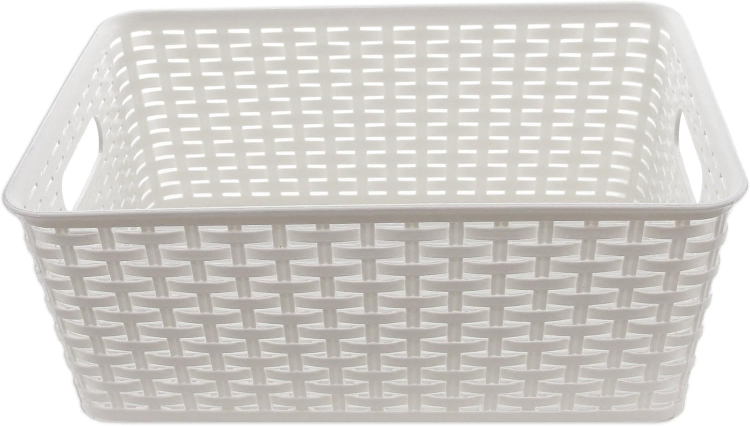 Amazon Com Ybm Home Plastic Rattan Storage Box Basket Organizer Ba413 1 White Home Kitchen