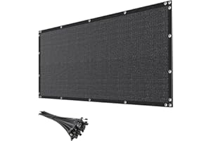 mychoiii 8ft x 50ft Black Privacy Screen Fence 90% Blockage Heavy Duty Fencing Mesh Shade Net Cover for Outdoor Wall Garden Backyard Porch Patio Balcony