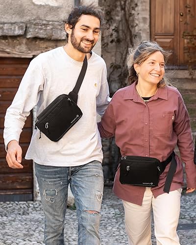 WATERFLY Large Crossbody Fanny Pack: Sports Walking Waist Bag