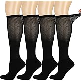 Athlemo Diabetic Socks for Men & Women, No-Binding Knee High Socks 4 Pairs