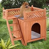 merry products room with a view wood dog & cat house