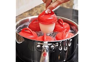 5pcs Mini Egg Poachers Cooker Silicone Non-Stick Egg Boiler Cookers Pack Boiled Eggs Mold Cups Steamer Kitchen Gadgets,6.5cm