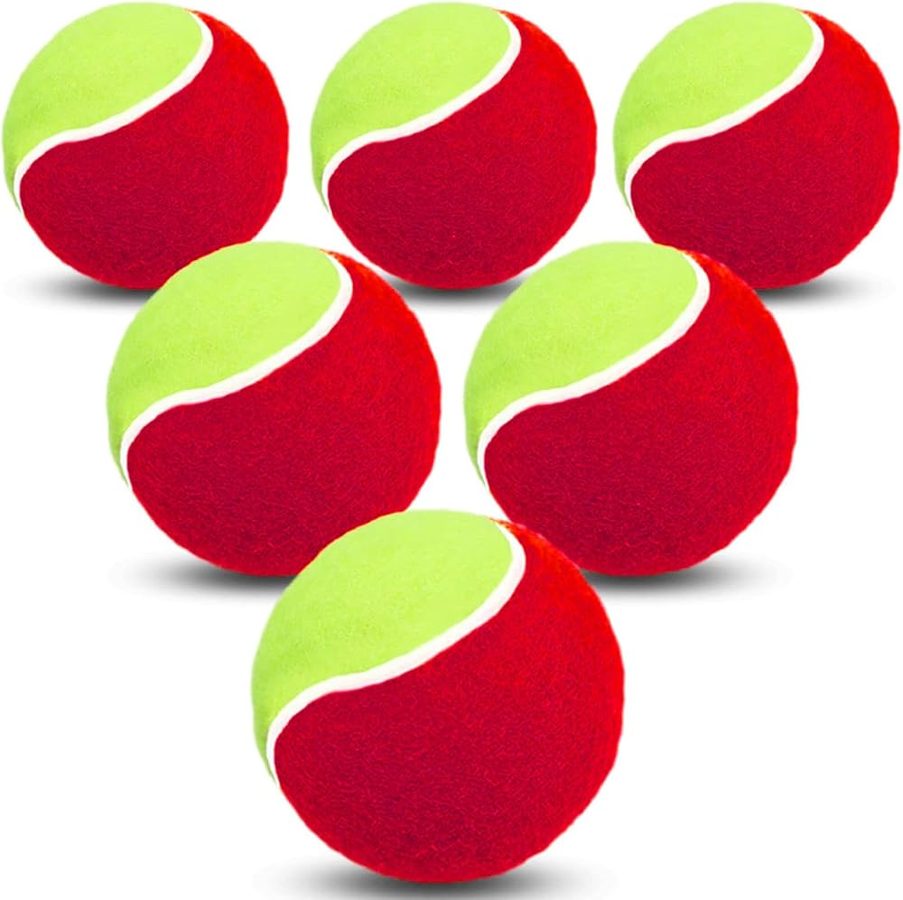 FINGER TEN Kids Tennis Balls Soft Low Compression 6 Pack Orange Red