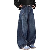 Men's Baggy Jeans Y2k Hip Hop Denim Pants Vintage Jnco Jeans Loose Fit Cargo Jeans Streetwear