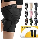 CAMBIVO Knee Brace Support(2 Pack), Knee Compression Sleeve for Running, Hiking, Basketball, Arthritis, ACL, Meniscus Tear, Knee Pain Relief and Injury Recovery (Upgrade-Black,XXX-Large)