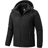 wantdo Men's Mountain Waterproof Ski Jacket Windproof Rain Jacket Winter Warm Snow Coat