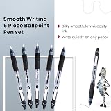 Zebra Pen Z Grip Black Ballpoint Retractable 1.0mm 5 Count Pack view 3