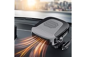 LARDERGO Portable Car Heater for Window Defroster Demister, Gray 12 V 2 and 1 Hot and Thermal Cooling Fan Ceramic Plug-in Cigaerte Lighter for Car