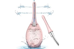 PROPODUSCHE Enema Douche Anti Back-Flow, Amal Douche Connected to Shower Hole,Enema Bulb with 7 Spouts, Reusable Portable Enima Vaginal Cleaner kit for Men Women (Pink)