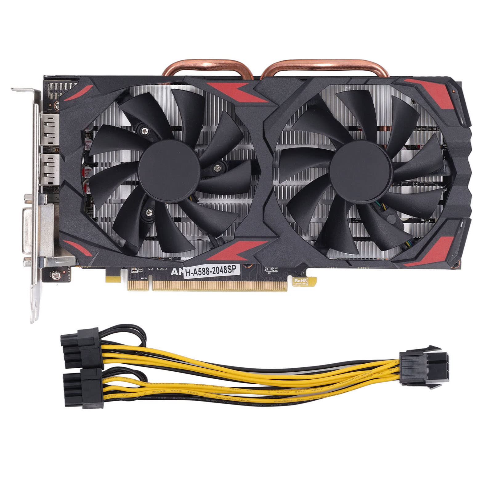 Vikye RX 580 8GB DDR5 RAM 256BIT Gaming Graphics Card, PC Graphics Card with PCI Express 3.0 16X Slot, Dual Fans, Plug and Play (580 8G D5)