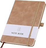Lefute A5 Notebook PU Leather 200 Pages 80gsm Khaki Elastic Closure Pen Loop view 5