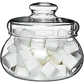SIMAX Borosilicate Glass Sugar Bowl with Lid, 16 Ounce, Clear, Durable, Dishwasher Safe, Classic Style, Sugar Container, Coffee Beans, Nuts, Tea, Spices Holder, Made in Czech Republic