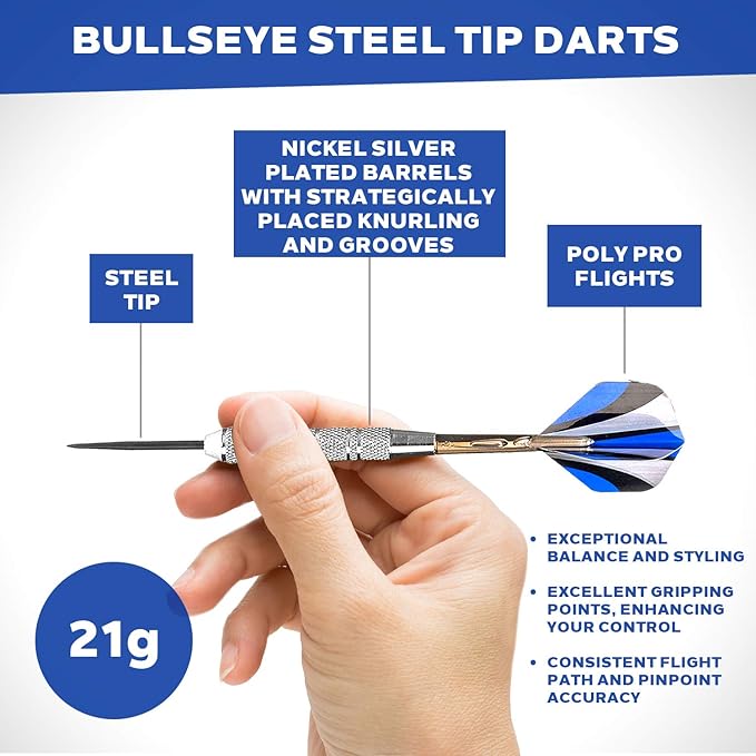 Amazon Bullseye ブルズアイ ダーツの矢 初心者 中級者用 21g ハードダーツ 24本セット ダーツ矢 通販