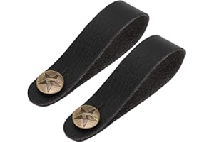 2Pcs PU Leather Guitar Headstock Strap Tie Guitar Neck Strap Button Headstock Adapter Retro for Acoustic Electric Ukulele
